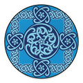 Blue Celtic Symbol Print Round Floor Mat