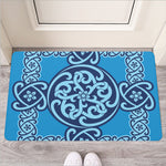 Blue Celtic Symbol Print Rubber Doormat