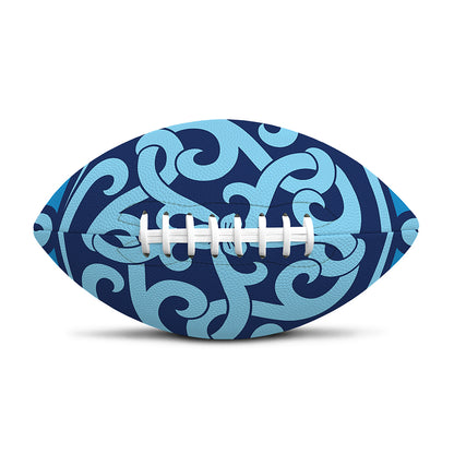 Blue Celtic Symbol Print Rugby Ball
