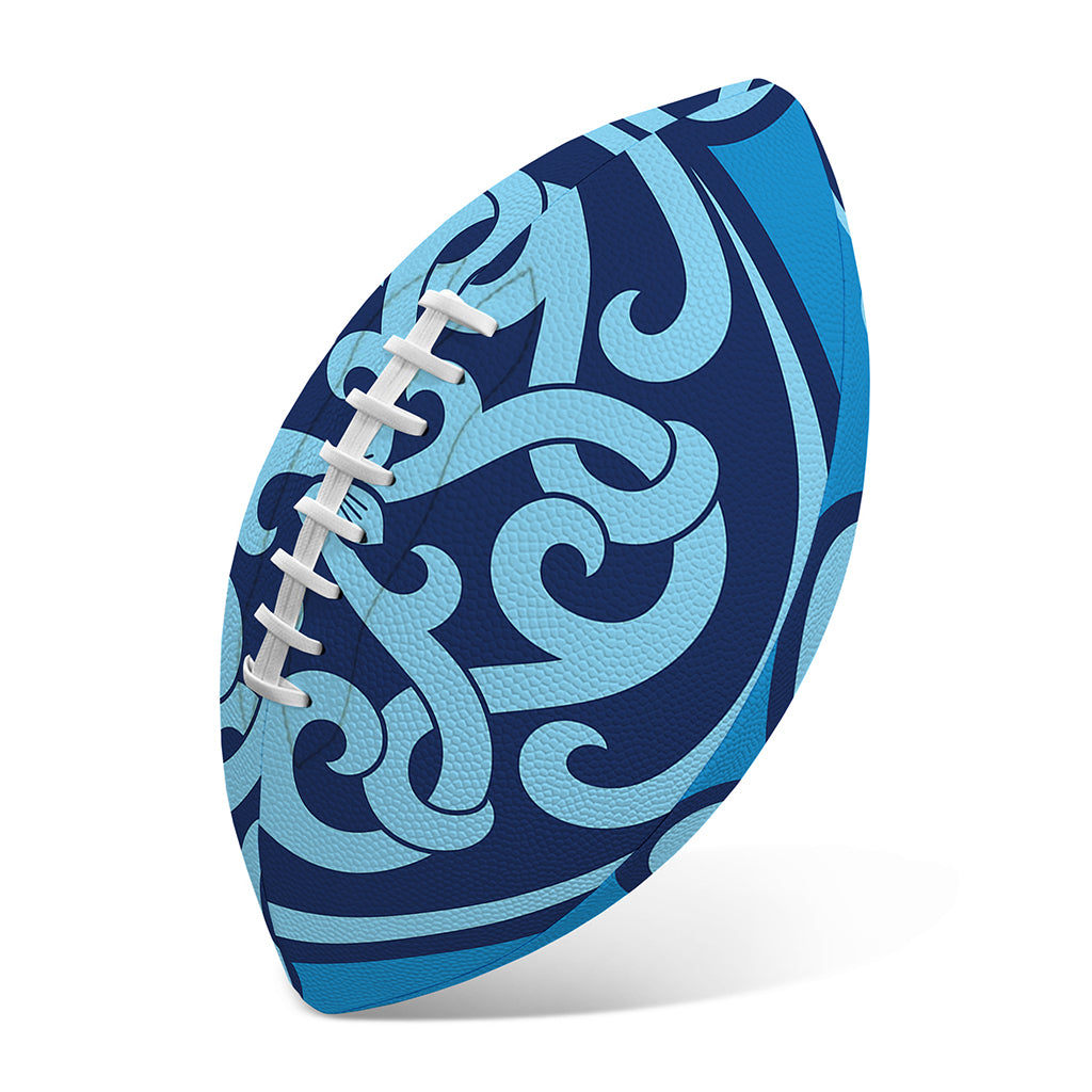 Blue Celtic Symbol Print Rugby Ball