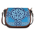 Blue Celtic Symbol Print Saddle Bag