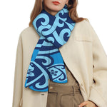 Blue Celtic Symbol Print Scarf