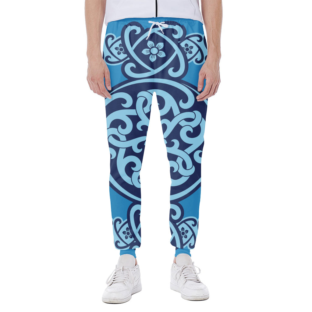 Blue Celtic Symbol Print Scuba Joggers