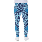 Blue Celtic Symbol Print Scuba Joggers