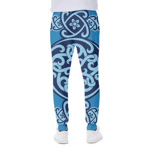 Blue Celtic Symbol Print Scuba Joggers