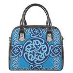 Blue Celtic Symbol Print Shoulder Handbag