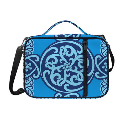 Blue Celtic Symbol Print Shoulder Strap Bible Bag