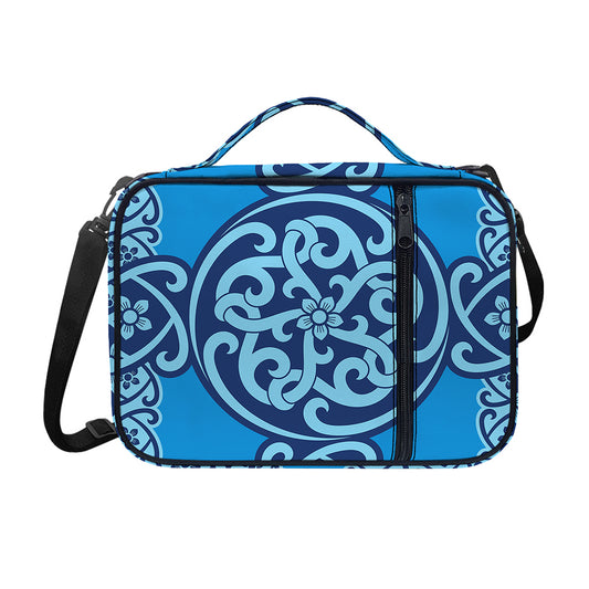 Blue Celtic Symbol Print Shoulder Strap Bible Bag