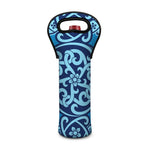 Blue Celtic Symbol Print Single Neoprene Wine Tote