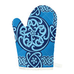 Blue Celtic Symbol Print Single Oven Mitt