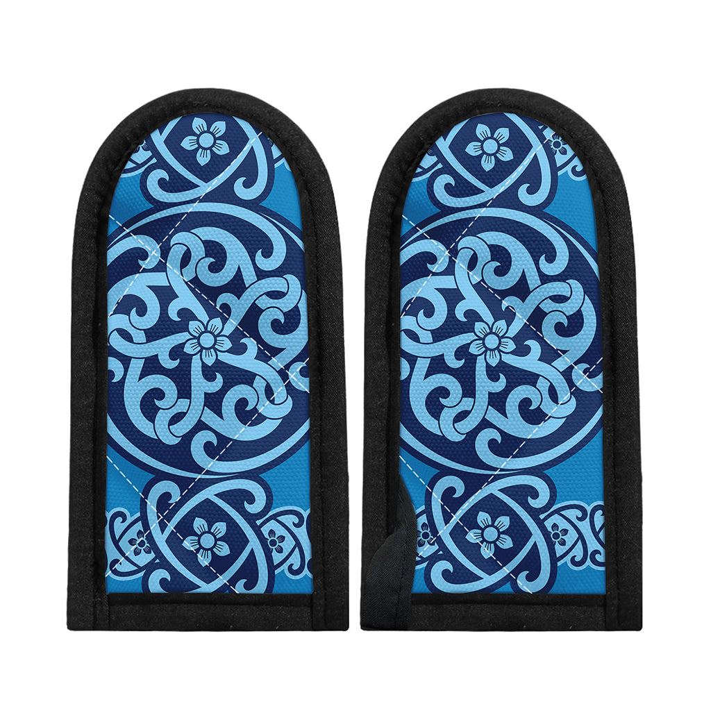 Blue Celtic Symbol Print Skillet Handle Cover