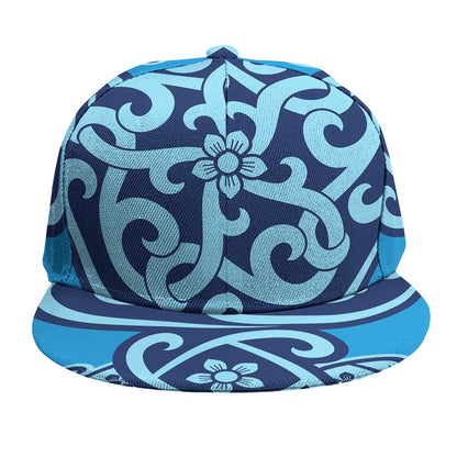 Blue Celtic Symbol Print Snapback Cap