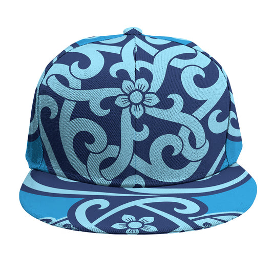 Blue Celtic Symbol Print Snapback Cap