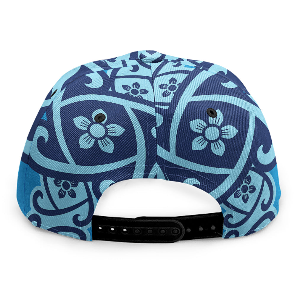 Blue Celtic Symbol Print Snapback Cap