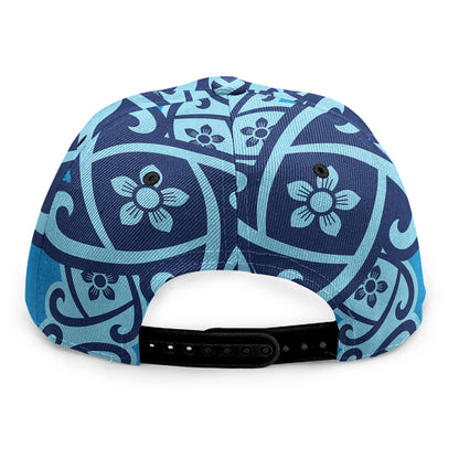 Blue Celtic Symbol Print Snapback Cap