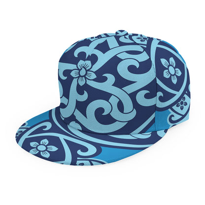 Blue Celtic Symbol Print Snapback Cap