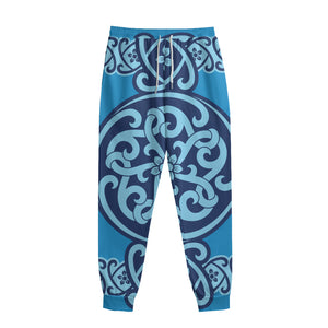 Blue Celtic Symbol Print Sweatpants