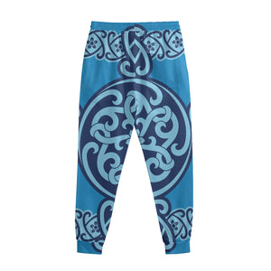 Blue Celtic Symbol Print Sweatpants