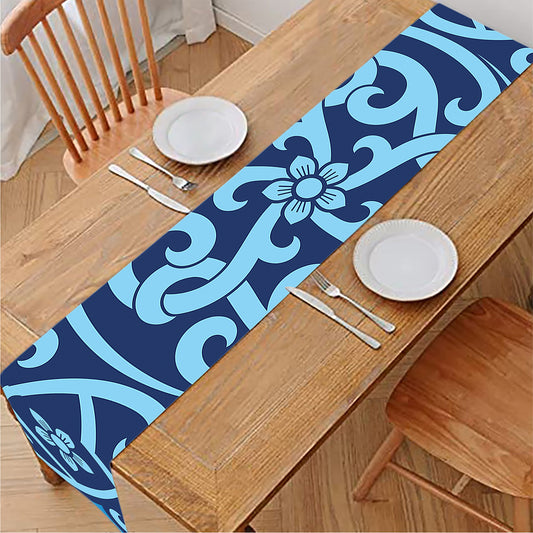 Blue Celtic Symbol Print Table Runner
