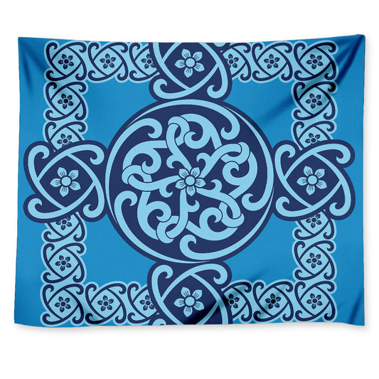 Blue Celtic Symbol Print Tapestry
