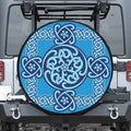 Blue Celtic Symbol Print Tire Cover