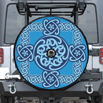 Blue Celtic Symbol Print Tire Cover With Camera Hole