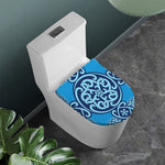 Blue Celtic Symbol Print Toilet Lid Cover