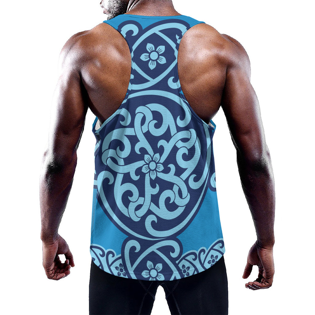 Blue Celtic Symbol Print Training Tank Top