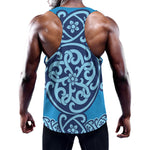 Blue Celtic Symbol Print Training Tank Top