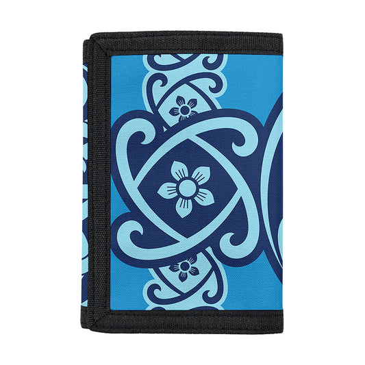 Blue Celtic Symbol Print Trifold Wallet