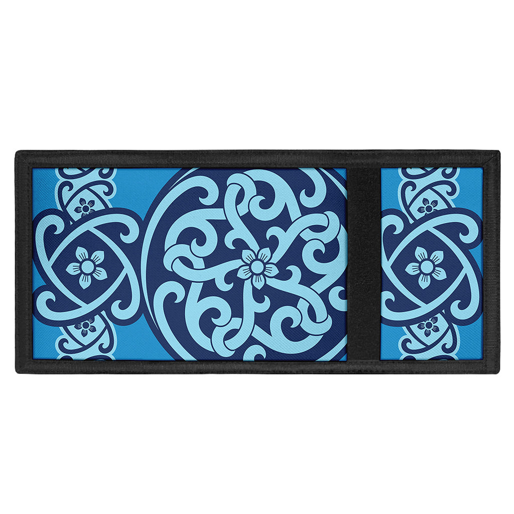 Blue Celtic Symbol Print Trifold Wallet