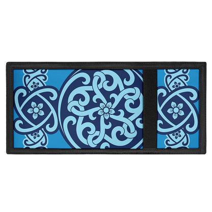 Blue Celtic Symbol Print Trifold Wallet