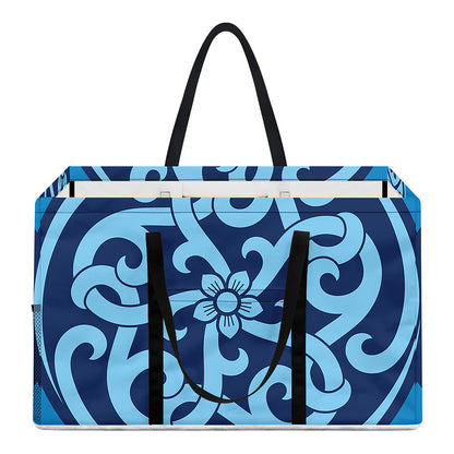 Blue Celtic Symbol Print Utility Tote Bag