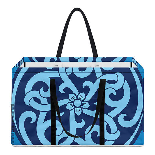 Blue Celtic Symbol Print Utility Tote Bag