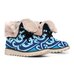 Blue Celtic Symbol Print Winter Boots