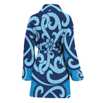 Blue Celtic Symbol Print Women's Bathrobe