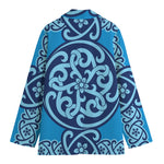 Blue Celtic Symbol Print Women's Blazer