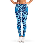 Blue Celtic Symbol Print Women's Leggings