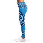 Blue Celtic Symbol Print Women's Leggings