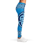 Blue Celtic Symbol Print Women's Leggings