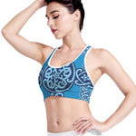 Blue Celtic Symbol Print Women's Sports Bra