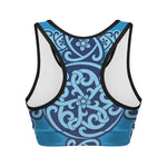 Blue Celtic Symbol Print Women's Sports Bra