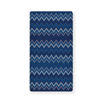 Blue Chevron Knitted Pattern Print Baby Crib Sheet