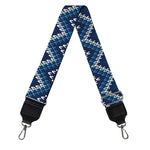 Blue Chevron Knitted Pattern Print Bag Strap