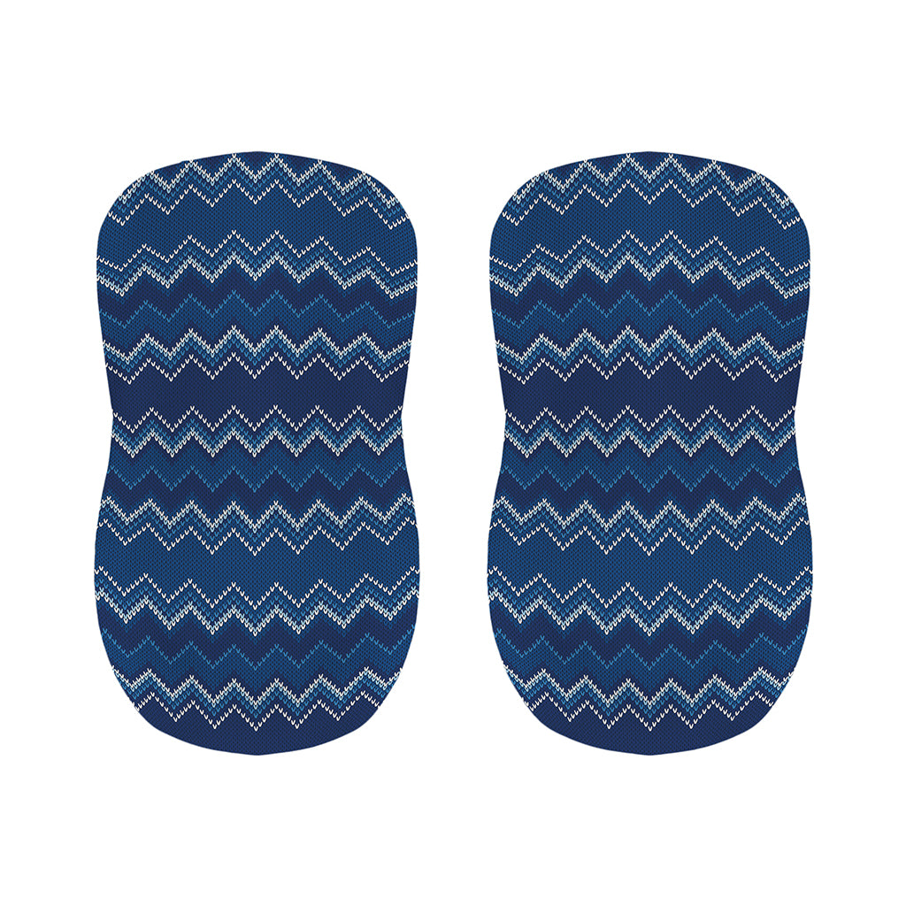 Blue Chevron Knitted Pattern Print Bar Stool Covers