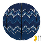 Blue Chevron Knitted Pattern Print Basketball