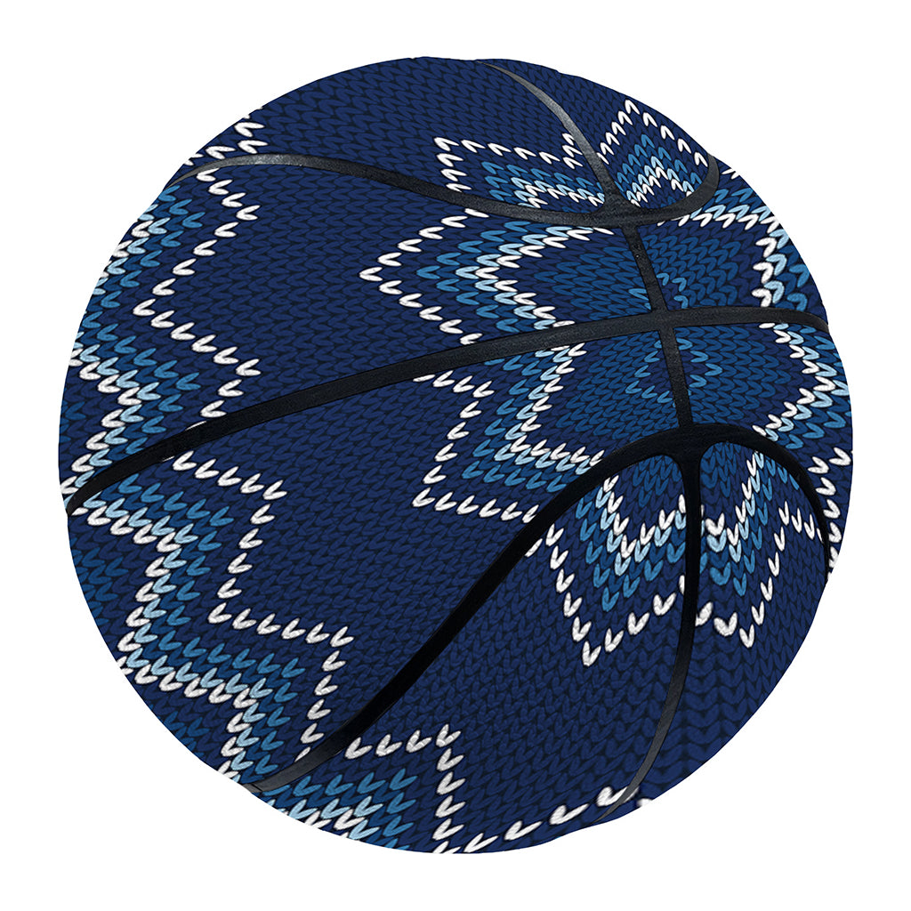 Blue Chevron Knitted Pattern Print Basketball