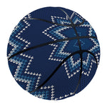 Blue Chevron Knitted Pattern Print Basketball