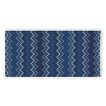 Blue Chevron Knitted Pattern Print Beach Towel