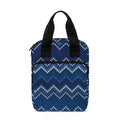 Blue Chevron Knitted Pattern Print Bible Tote Bag
